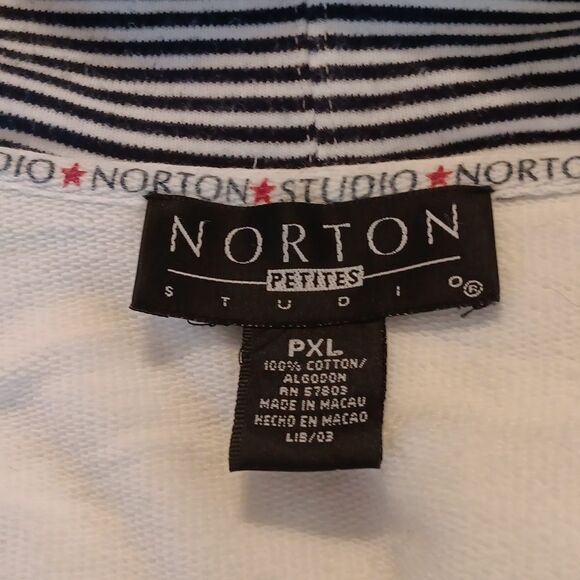 Norton Studio White Nautical Hooded  Sweatshirt - Picture 9 of 11